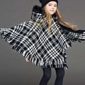 Dolce & Gabbana Toddler Girls' Fringe Trimmed Poncho w/ Tags